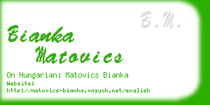 bianka matovics business card
